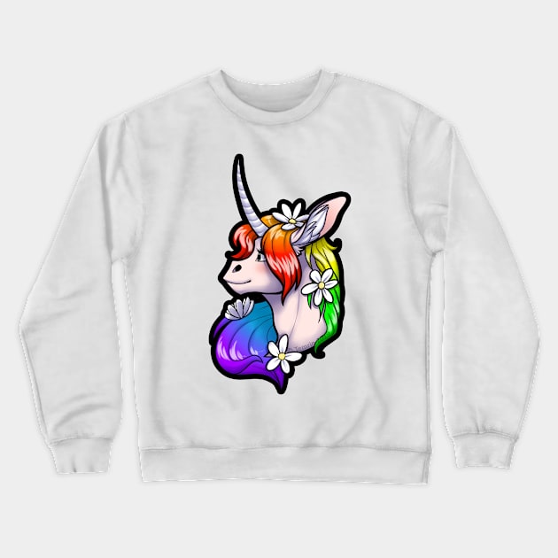 Pride Rainbow Unicorn Crewneck Sweatshirt by Temrin